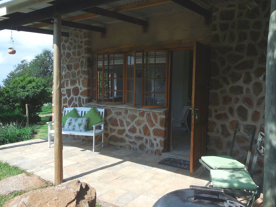 Covered patio with seating