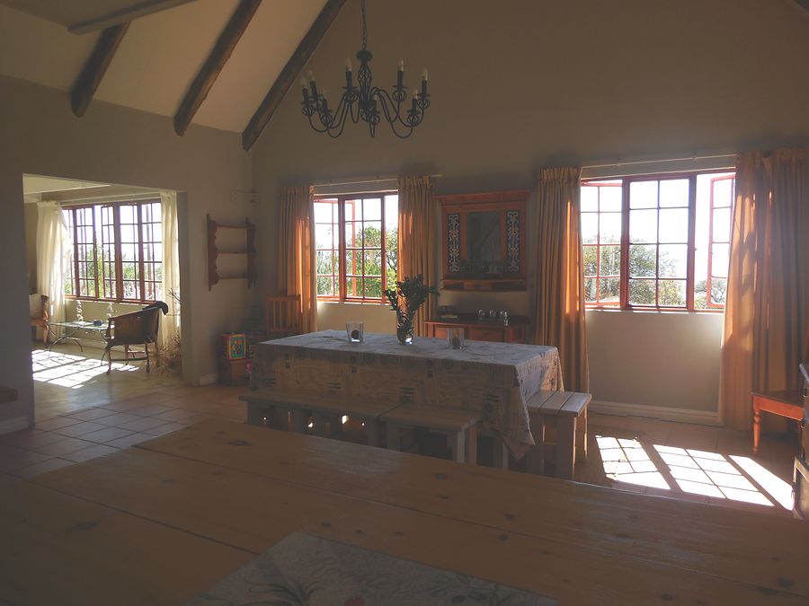 Dining room with chandelier